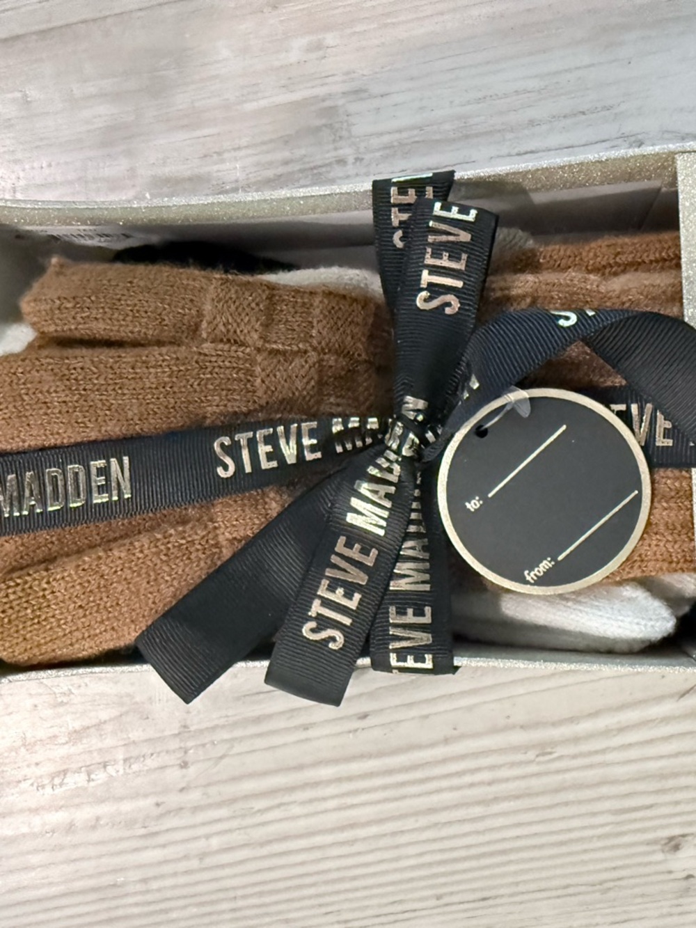 Steve Madden Brown Knit Gloves Set of 3